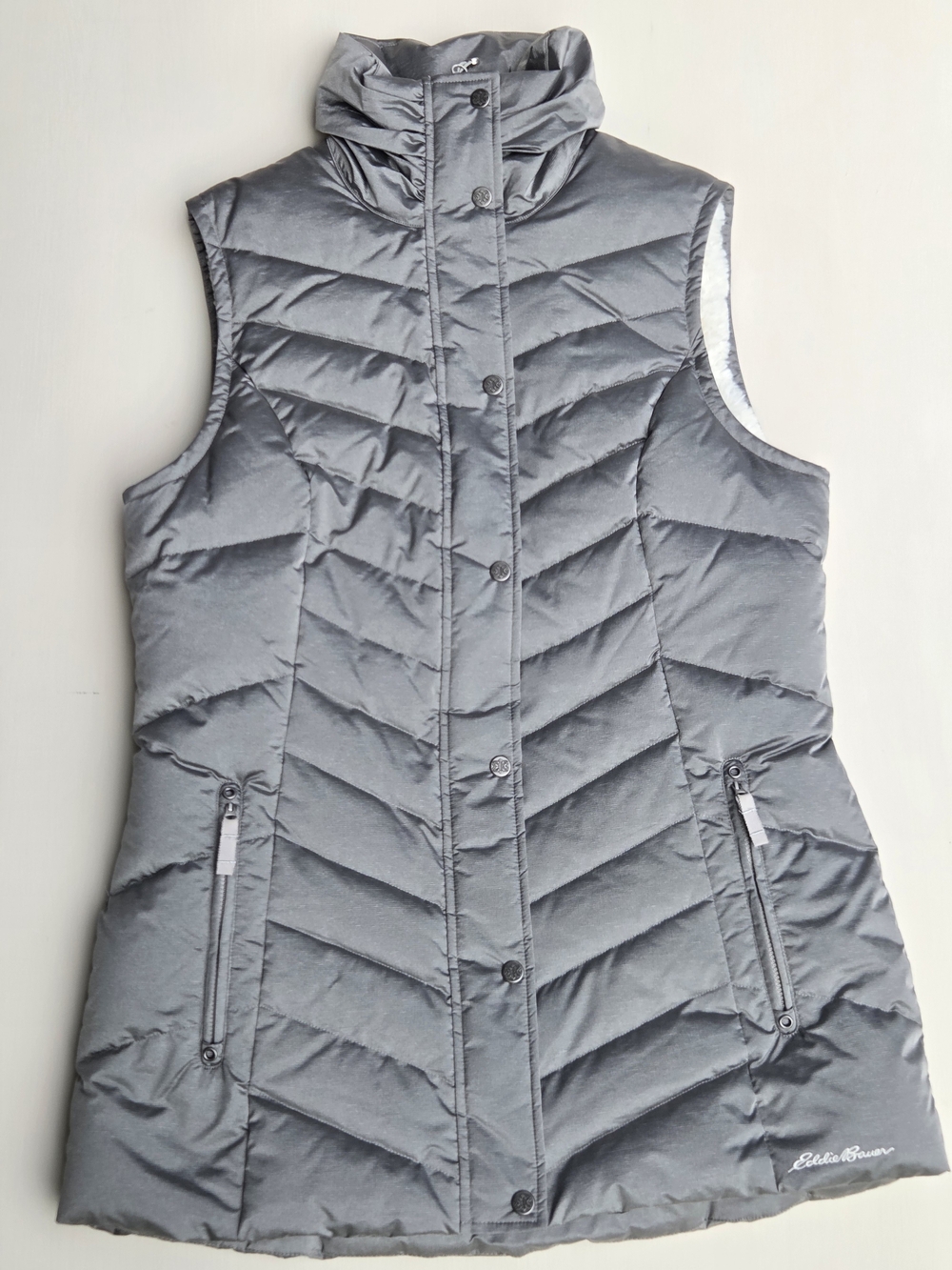 Eddie Bauer Women's Sun Valley Gray Down Vest Size-Large
